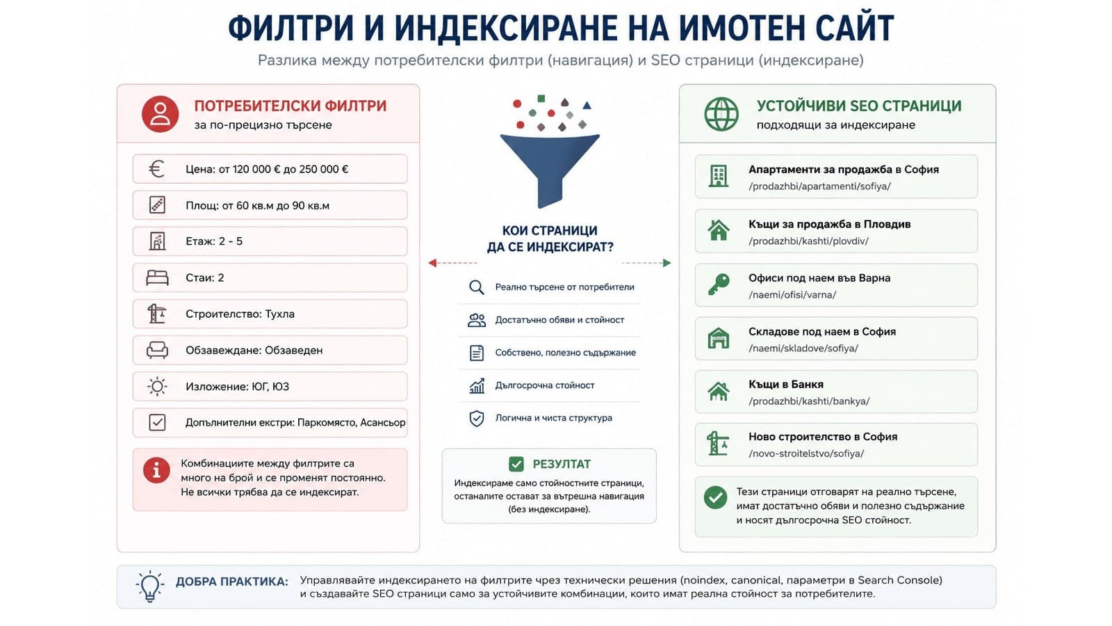 филтри и индексиране на имотен сайт