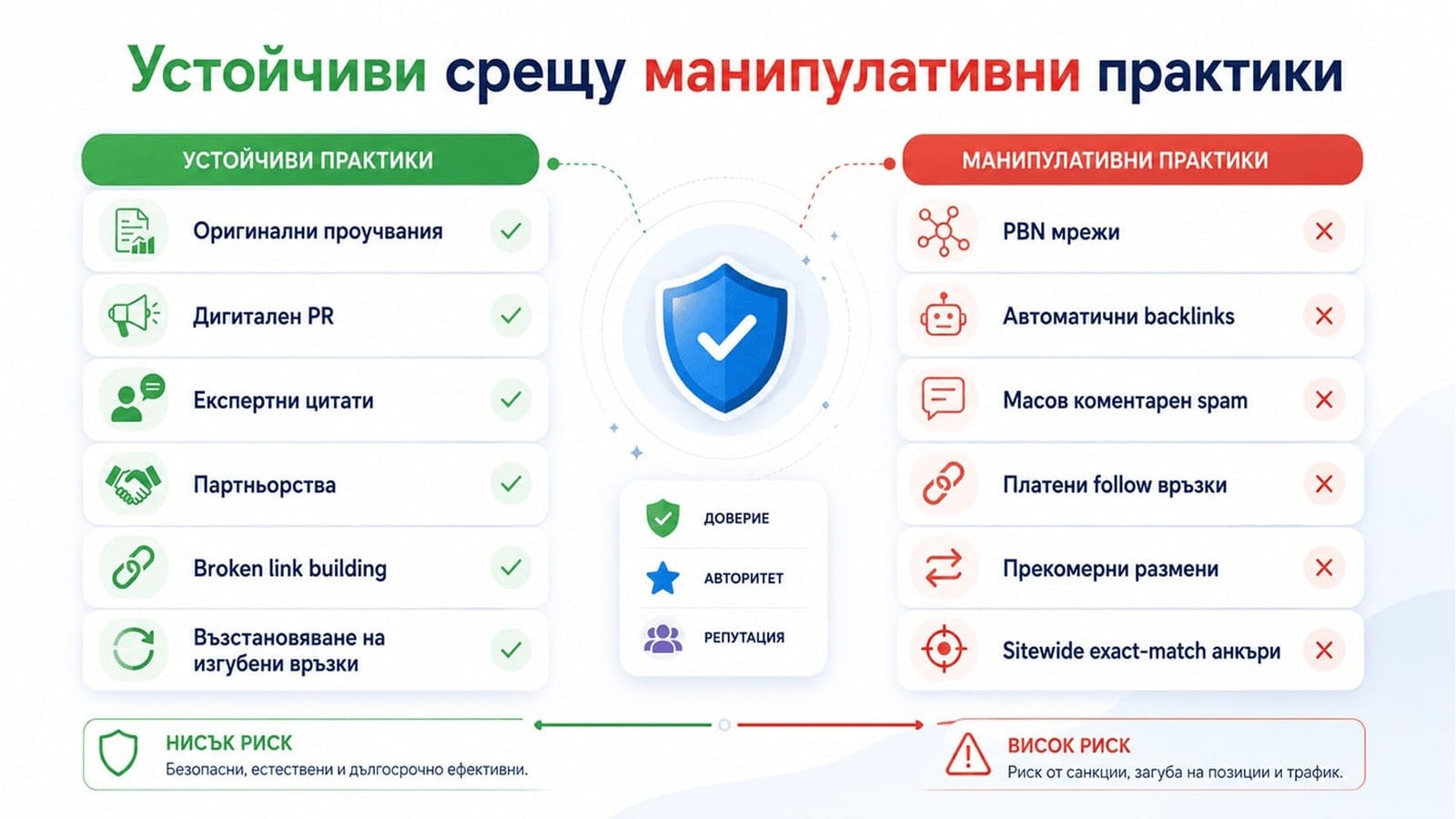 устойчиви срещу манипулативни практики за линк билдинг