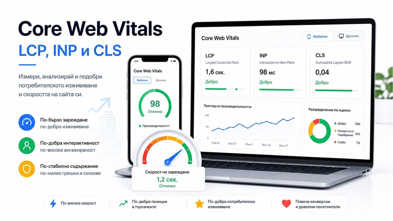 Core Web Vitals и потребителско изживяване в Google Search Console