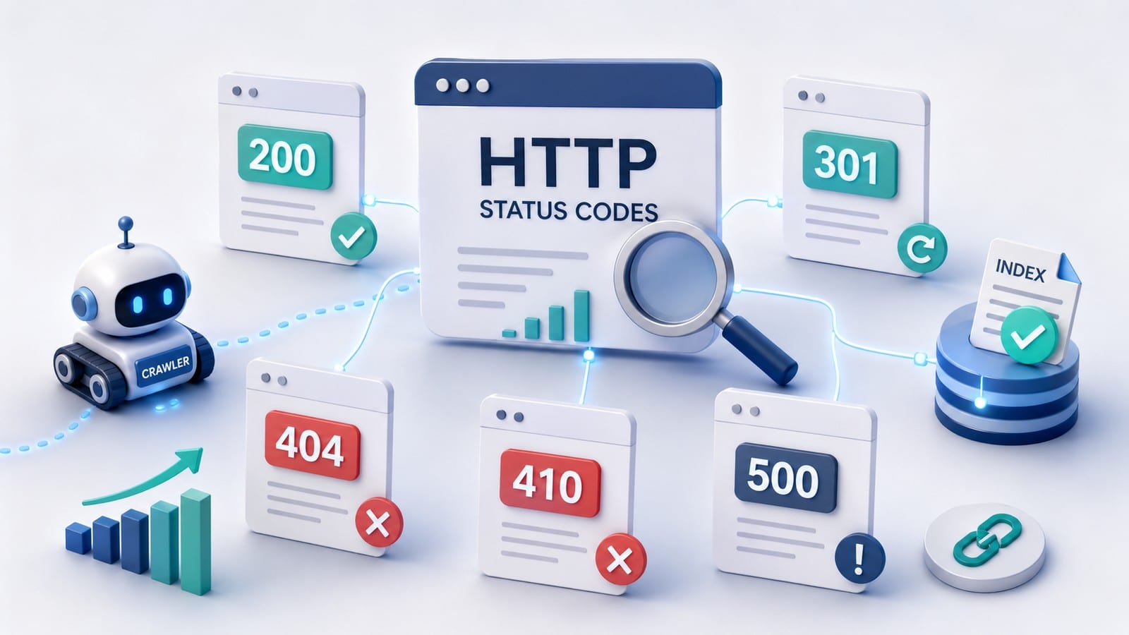 HTTP статус кодове 2xx, 3xx, 4xx и 5xx около анализирана уеб страница