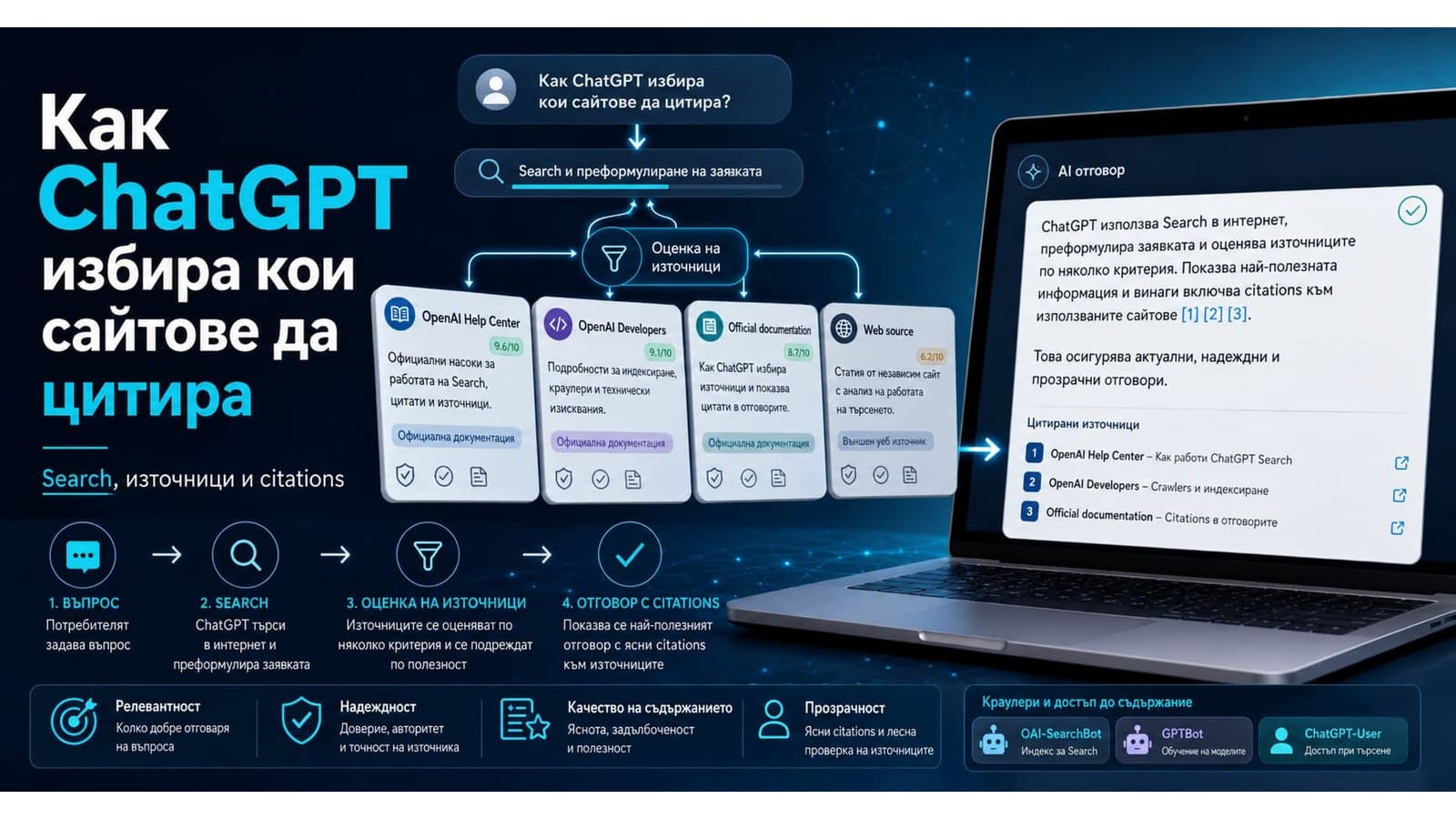 как chatgpt избира кои сайтове да цитира