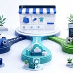 An online store with three paths leading to different platform models, integrations, and growth options