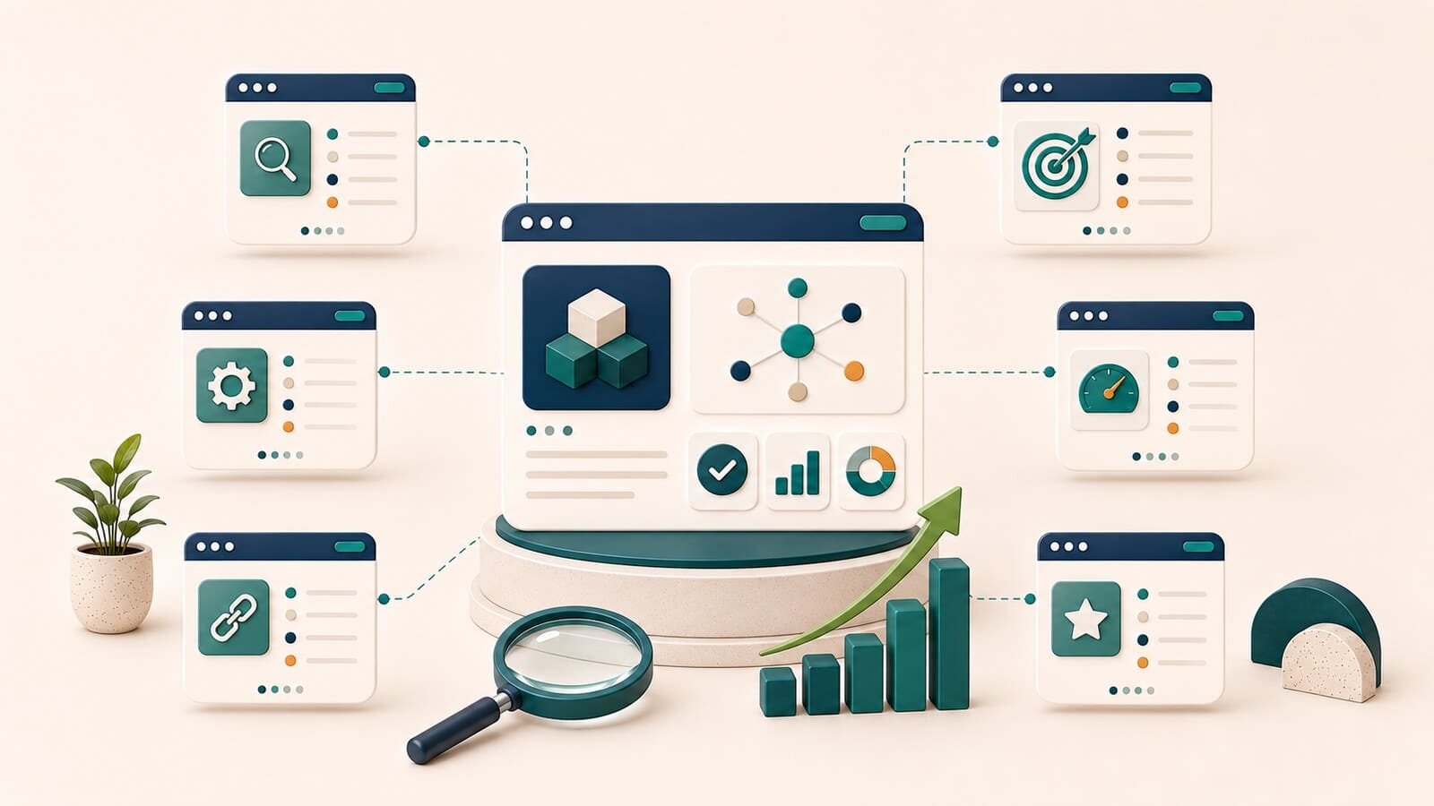 Editorial illustration for Topical Authority in SEO: How to Build Authority Without Unnecessary Pages