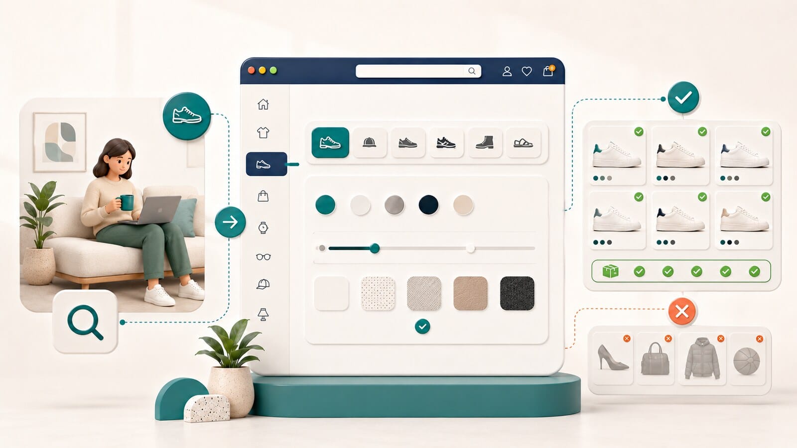 Visual guide to check the fit between intent and products