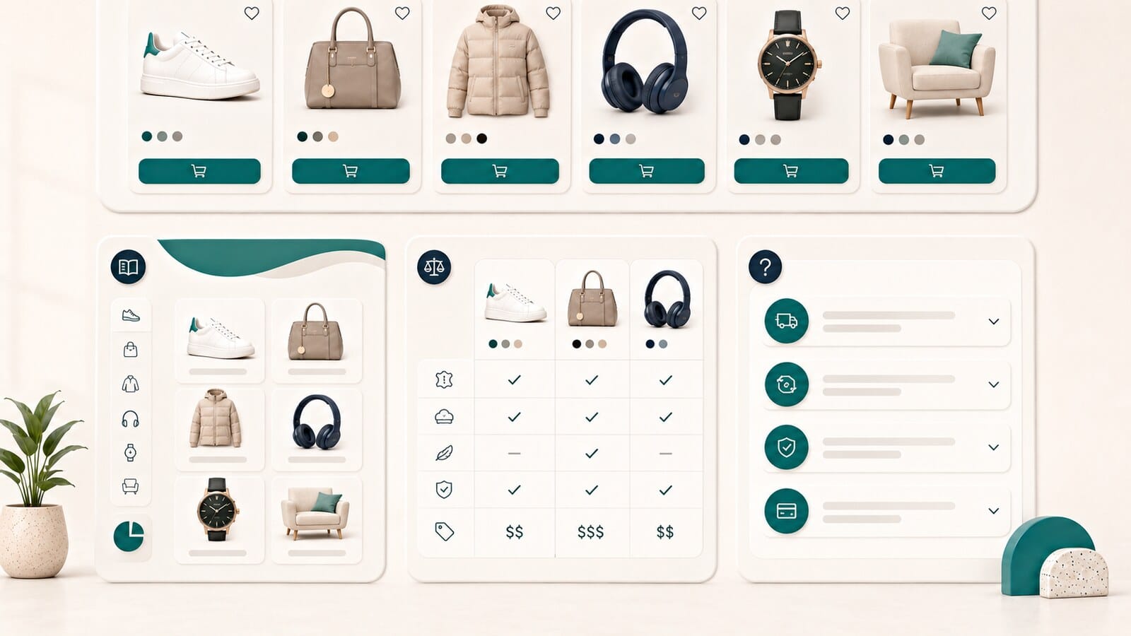 Visual guide to what belongs below the product list